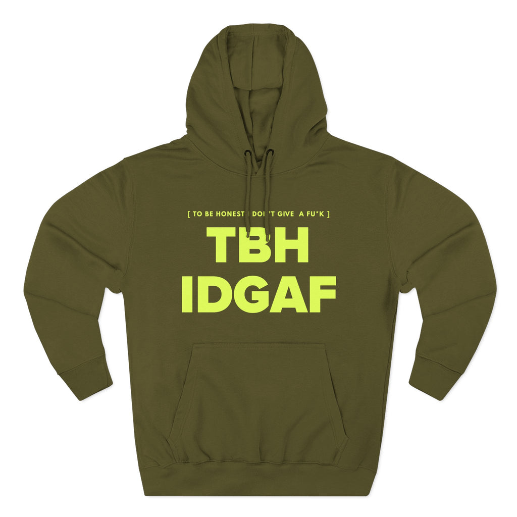 TBHIDGAF Graphic Hoodie — Minimal Pink Slogan Fleece Pullover