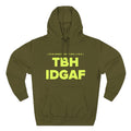 TBHIDGAF Graphic Hoodie — Minimal Pink Slogan Fleece Pullover