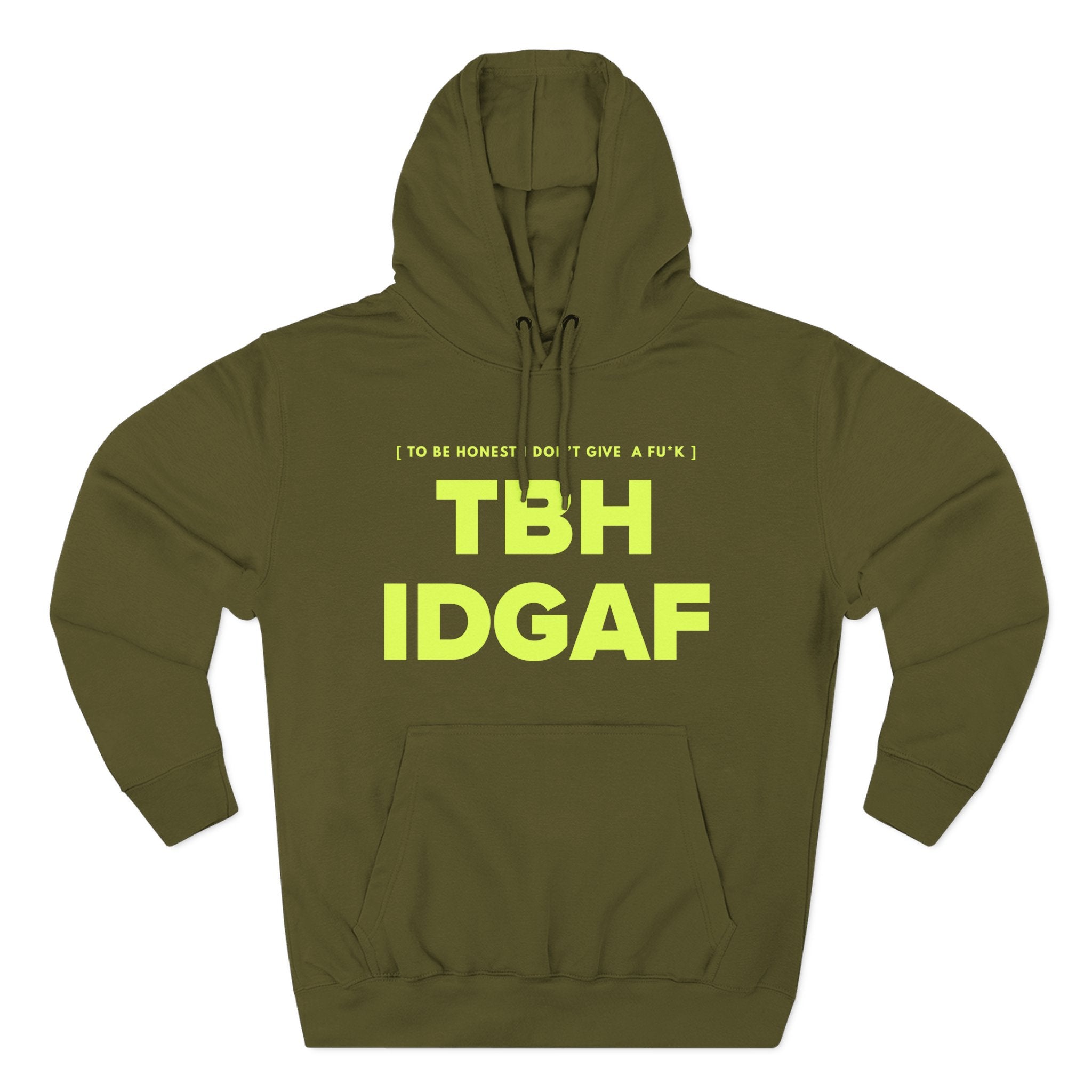 TBHIDGAF Graphic Hoodie — Minimal Pink Slogan Fleece Pullover