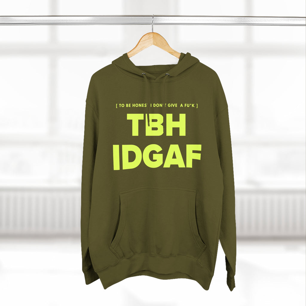 TBHIDGAF Graphic Hoodie — Minimal Pink Slogan Fleece Pullover